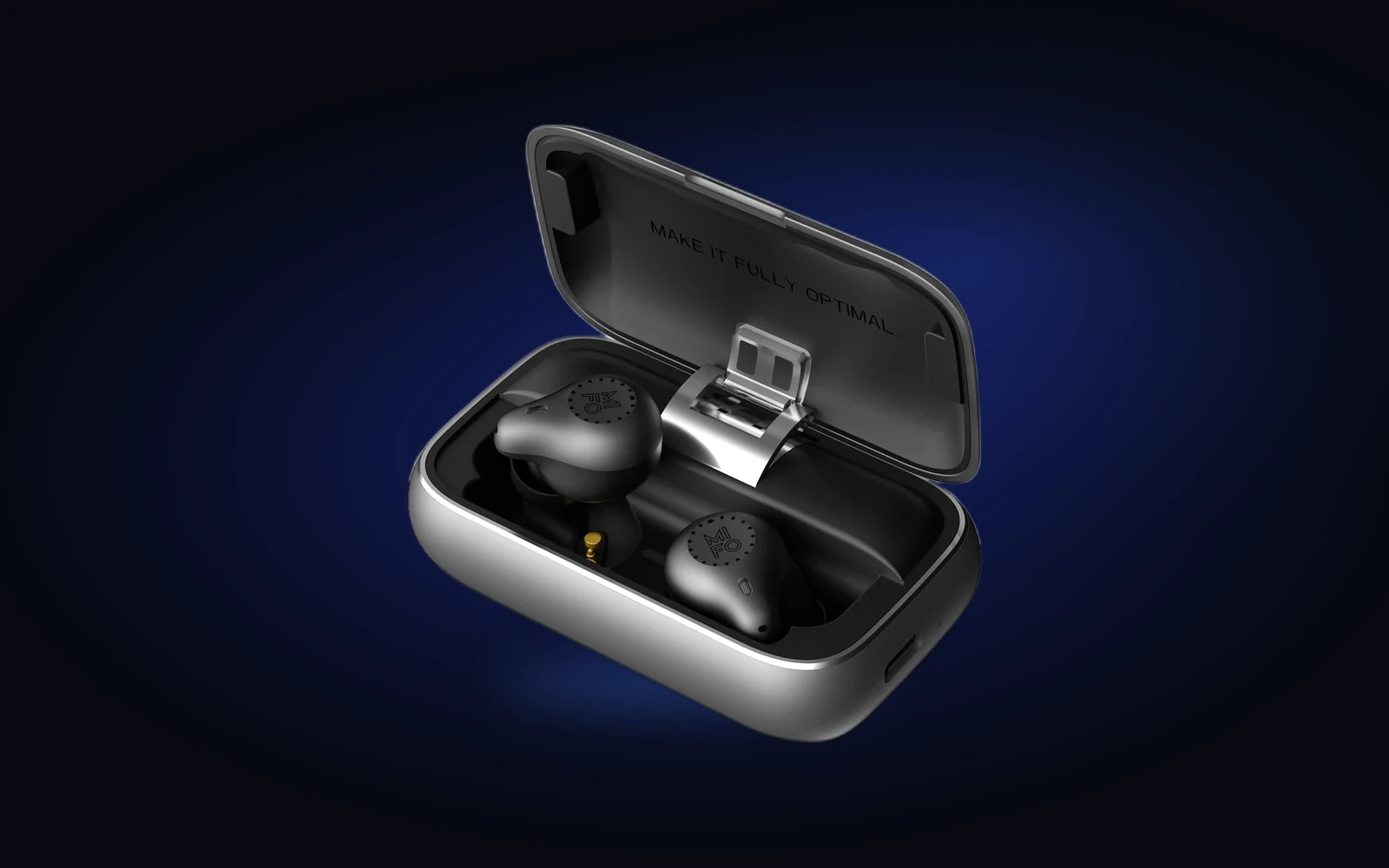 Mifo Gen 4 open case on dark product stage